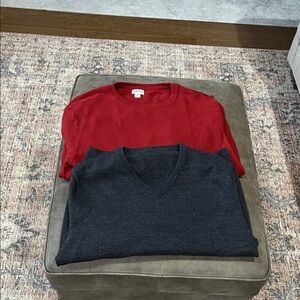 J. Crew Red and Black Sweaters